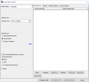 Clang Visual Studio Create Project Dialog